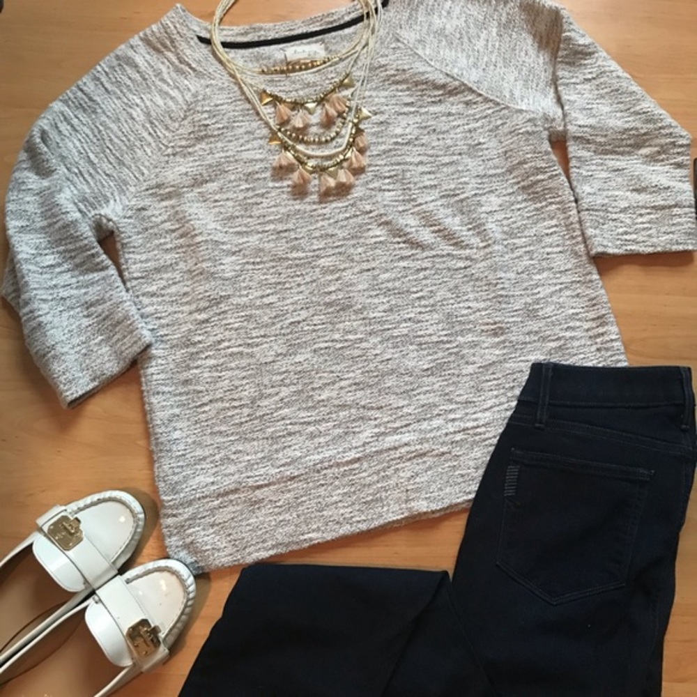 Textured crew neck sweater